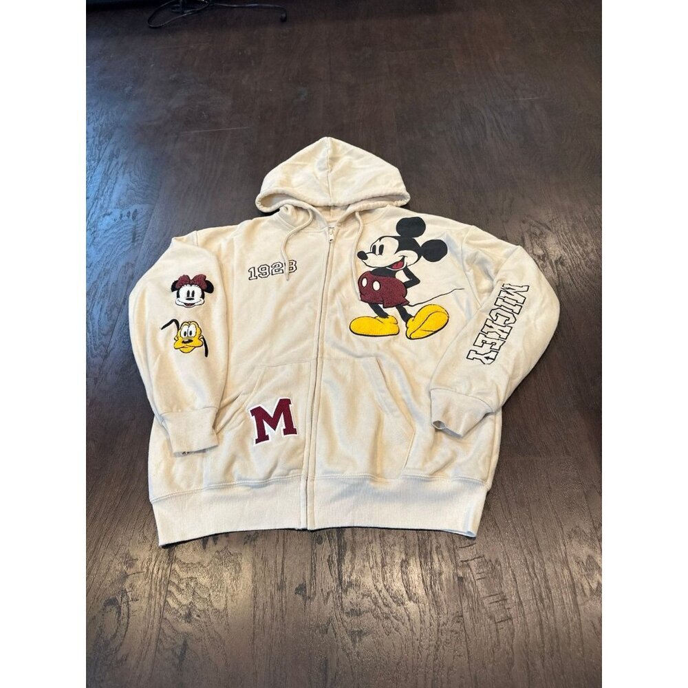 Disney mickey varsity zippered Hoodie small g19